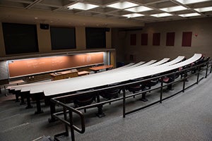 Posvar Hall Classroom 1500 view from top before renovation
