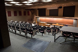 Posvar Hall 1700 classroom view from top before renovation