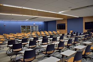Posvar Hall first-floor classroom after renovation