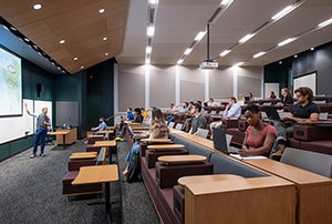 class in session within Langley Hall classroom