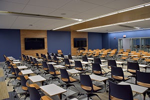 Posvar Hall first-floor classroom after renovation