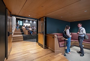 seating area outside Langley Hall classroom