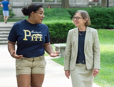 Student talking to the provost