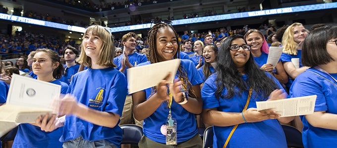 students attending new student convocation