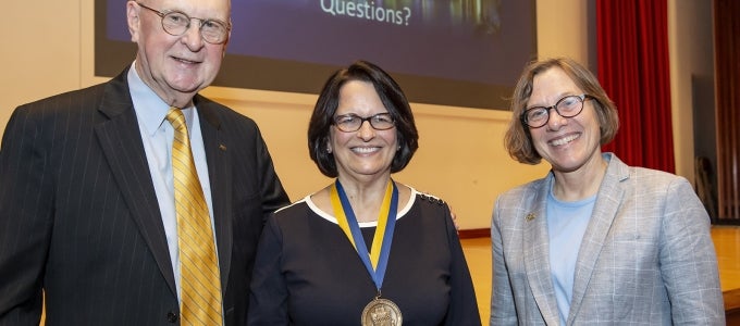 provost cudd with lecturer