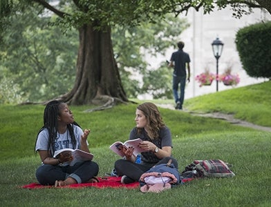 students outside