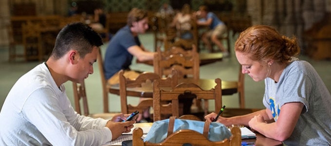 students studying