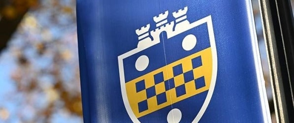 Pitt shield on a flag Pitt shield on a flag