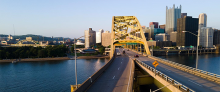 View of City of PIttsburgh Skyline with bridges